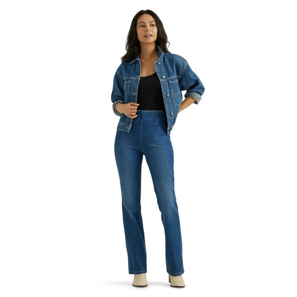 Lee Women's High Rise Pull-On Bootcut Pant, Size 16, High Rise,Fitted Fit, Blue - Picture 5 of 5